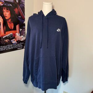 Nike Navy Blue Embroidered Logo Hooded Sweatshirt